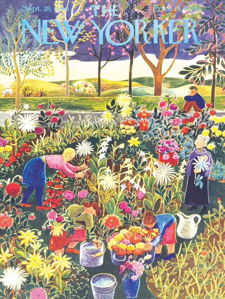New York Puzzle Company Flower Garden 1000-piece jigsaw puzzle featuring a colorful garden filled with blooming flowers, lush greenery, and vibrant botanical beauty.